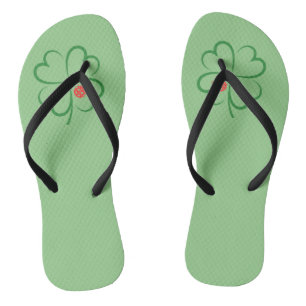 Minimalistischer St. Patricks Day, 4 Leaf Clover, Badesandalen
