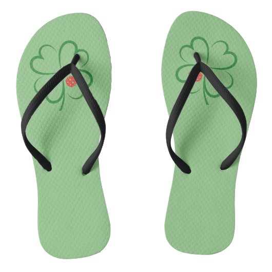 Minimalistischer St. Patricks Day, 4 Leaf Clover, Badesandalen (Fußbett)