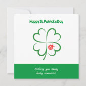 Minimalistischer St. Patricks Day, 4 Leaf Clover, Karte (Vorderseite)