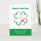 Minimalistischer St. Patricks Day, 4 Leaf Clover,  Karte (Vorderseite)