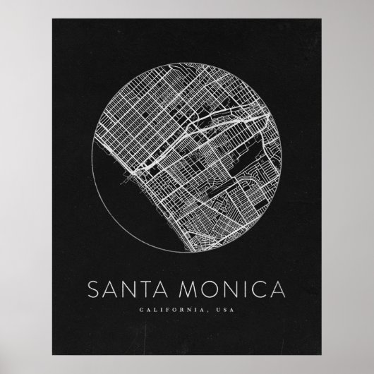 Minimalistischer Stadtplan von Santa Monica Poster (Vorne)