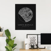 Minimalistischer Stadtplan von Santa Monica Poster (Heimbüro)