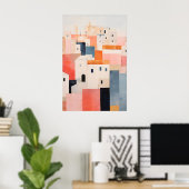 Minimalistischer Stadtprint Abstrakte Landschaftsk Poster (Heimbüro)