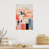 Minimalistischer Stadtprint Abstrakte Landschaftsk Poster (Küche)