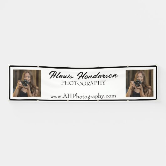 Minimalistischer Stand für Schwarz/Weiß-Script Banner (Horizontal)