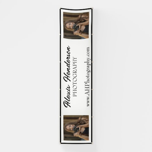Minimalistischer Stand für Schwarz/Weiß-Script Banner (Vertikal)