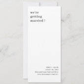 Minimalistischer Standrahmen für Hochzeitskoppel-F Save The Date (Rückseite)