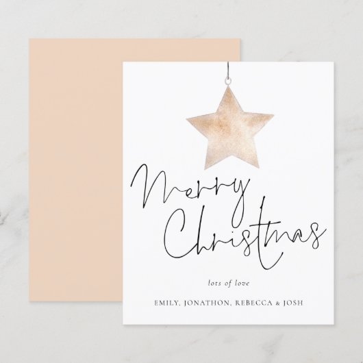 Minimalistischer Star Frohe Weihnachtskarte (Vorne/Hinten)