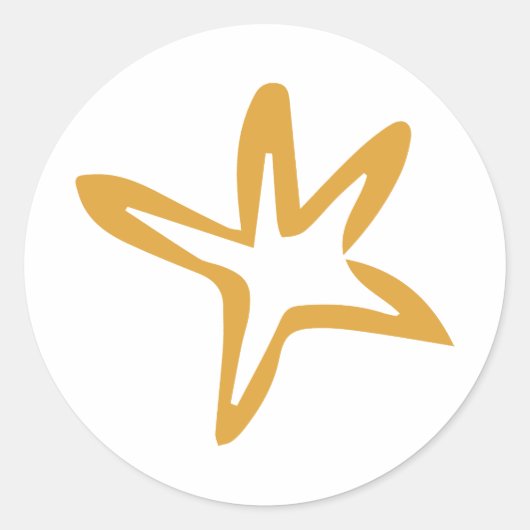 Minimalistischer Star Runder Aufkleber (Vorderseite)