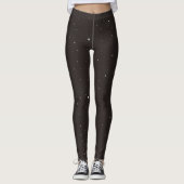 Minimalistischer Sternenhimmel Schwarze Leggings (Vorderseite)
