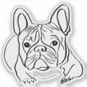 Minimalistischer Sticker für Bulldog Kontur - Schw (Vorderseite)