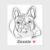 Minimalistischer Sticker für Bulldog Kontur - Schw (Blatt)