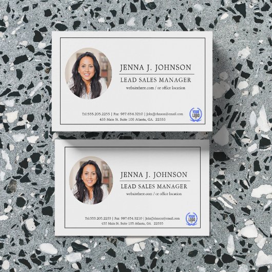 Minimalistischer Stil | Benutzerdefiniertes Foto Visitenkarte