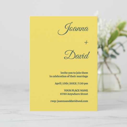 Minimalistischer Stil | Calligrafy Schriftart Wedd Einladung (Stehend Vorderseite)