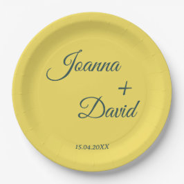 Minimalistischer Stil | Calligrafy Schriftart Wedd Pappteller