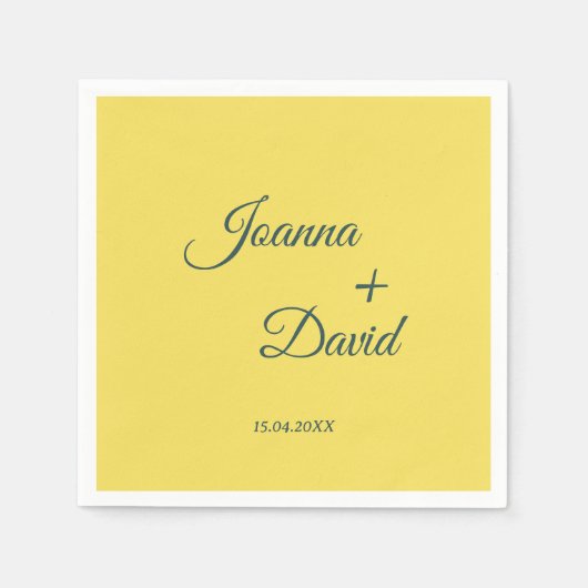 Minimalistischer Stil | Calligrafy Schriftart Wedd Serviette (Vorderseite)