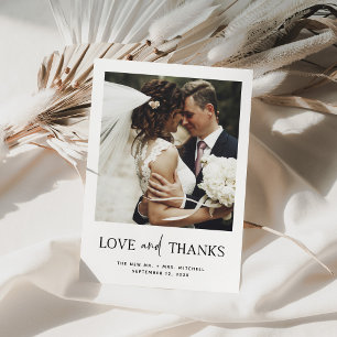 Minimalistischer Stil Ein Foto Hochzeit Dankeskarte