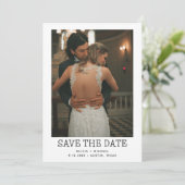Minimalistischer Stil | Ein Foto Save the Date (Stehend Vorderseite)