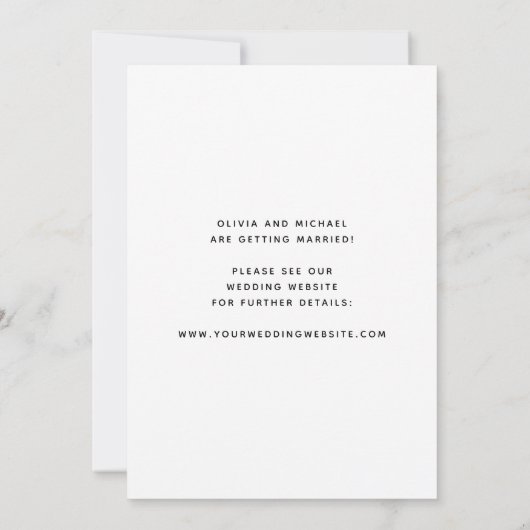 Minimalistischer Stil | Ein Foto Save the Date (Rückseite)