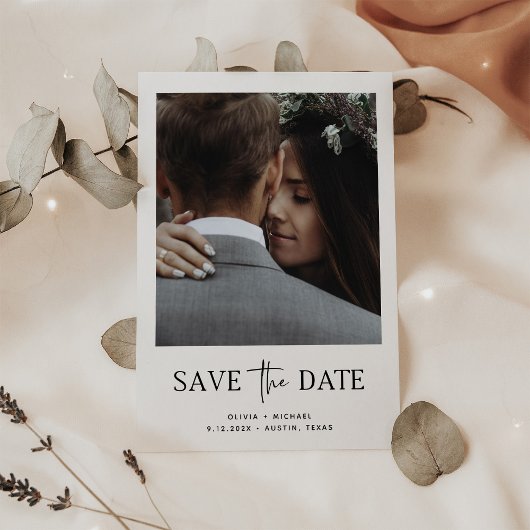 Minimalistischer Stil | Ein Foto Save the Date