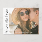 Minimalistischer Stil Foto-Chic Save the Date Ankündigungspostkarte (Vorderseite)