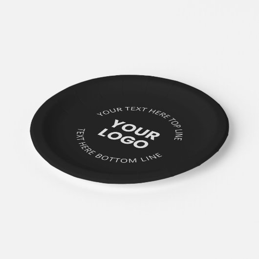 Minimalistischer Stil für Ihr Logo Pappteller (Schrägansicht)
