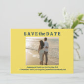 Minimalistischer Stil | Retro-Schriftart-Foto Save The Date (Stehend Vorderseite)