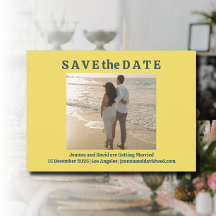 Minimalistischer Stil Retro-Schriftart-Foto Save The Date
