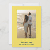 Minimalistischer Stil | Retro-Schriftart-Foto Save The Date (Rückseite)