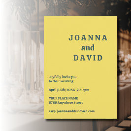 Minimalistischer Stil | Retro-Schriftart-Hochzeit Einladung