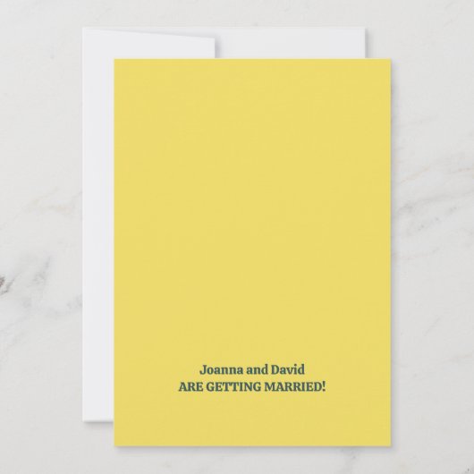 Minimalistischer Stil | Retro-Schriftart-Hochzeit Save The Date (Rückseite)