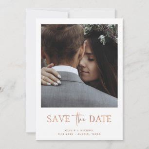 Minimalistischer Stil Roségold Ein Foto Save The Date
