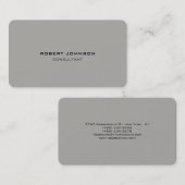 Minimalistischer Stil Schlicht Modernes Grau Beruf Visitenkarte (Vorne/Hinten)