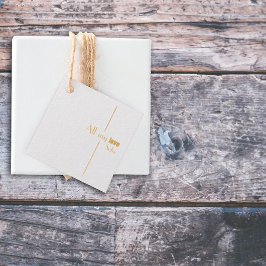 Minimalistischer, stilvoller Brief Square Foil Gef Geschenkanhänger