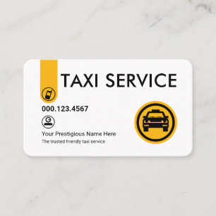 Minimalistischer stilvoller gelber Taxi-Tab Visitenkarte