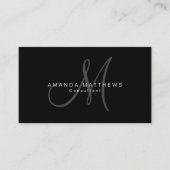 Minimalistischer stilvoller schwarzer grauer visitenkarte (Vorderseite)