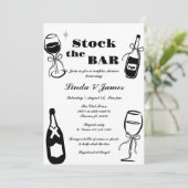 Minimalistischer Stock Die Bar Dusche Einladung (Stehend Vorderseite)