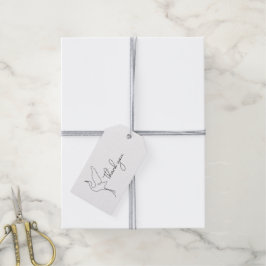 Minimalistischer Storch Neutrale Babyparty Dankesc Geschenkanhänger