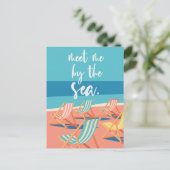 Minimalistischer Strand Postkarte (Stehend Vorderseite)