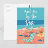 Minimalistischer Strand Postkarte (Vorne/Hinten)