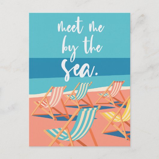 Minimalistischer Strand Postkarte (Vorderseite)
