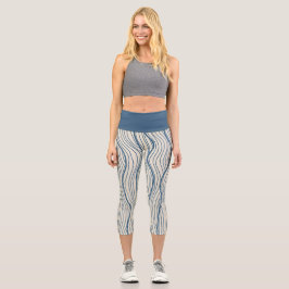 Minimalistischer Streifen sportlich Capri Leggings