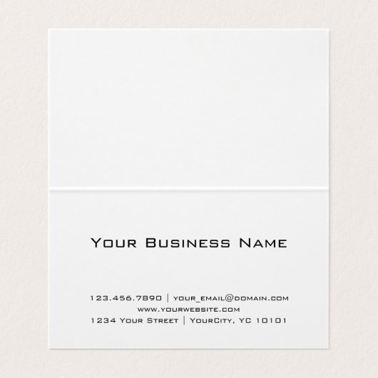 Minimalistischer strukturierter umgekehrter visitenkarten (Innenseite Aufgefaltet)