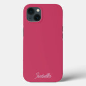 Minimalistischer, stylischer Dark Pink Lila Name Case-Mate iPhone Hülle (Rückseite)