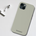 Minimalistischer, stylischer hellgrüner Name Case-Mate iPhone Hülle<br><div class="desc">Ein einfaches,  modernes iPhone Gehäuse mit einem soliden Farbblock in hellgrün und,  am unteren Ende des Gehäuses in kontrastierenden schwarzen Typografie,  können Sie mit Ihrem Namen anpassen.</div>