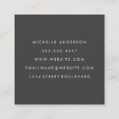 Minimalistischer Stylist Kurzer Text Quadratische Visitenkarte (Rückseite)