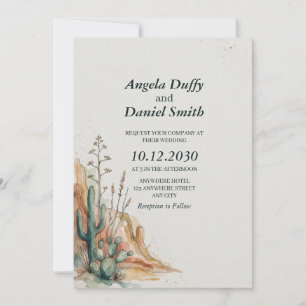 Minimalistischer südwestlicher Wüsten-Aquarellstil Einladung