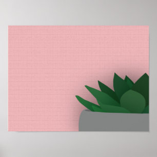 Minimalistischer Sukkulent Poster