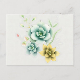 Minimalistischer Sukkulinarischer Wasserfarbenstil Postkarte