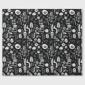 minimalistischer Surrealist in Schwarzweiß Geschenkpapier (Flach)